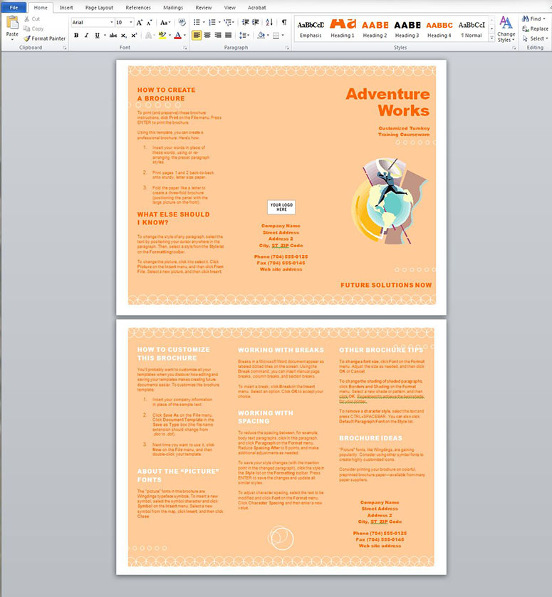how find brochure templates in microsoft word 2016 for mac